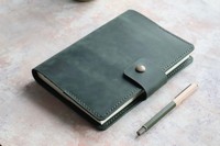 Carnet en cuir et bloc-notes étudiant enseignant de bureau pour la prise de notes planificateur professionnel en cuir véritable