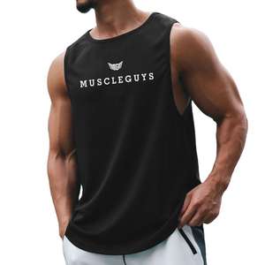 En gros Tricoté Écologique Graphiques Personnalisés Musculation Fitness Muscle Workout Gym Stringer Hommes Débardeurs - Product Image 1
