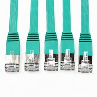 Kabel Patch Ethernet FTP Cat6A Tipis Berpelindung 32AWG 10Gbps RJ45 untuk Pusat Data Berdensitas Tinggi 0.3m