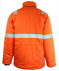 Chaqueta DE SEGURIDAD reflectante de rayas naranjas de alta visibilidad OEM para hombre Equipo de trabajo industrial personalizable con logotipo personalizado - Product Image 3