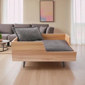 CH13 Lit d'intérieur pour animaux de compagnie avec cadre en bois stable Tissu de couleur personnalisée OEM Usine du Vietnam - Product Image 3