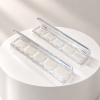 Palette de fards à paupières transparente 6 couleurs vide en plastique AS, boîte d'emballage rectangulaire pliable pour fards à paupières, blush et maquillage cosmétique