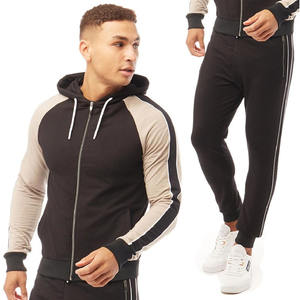 Latest Design Zip up Hoodie and Sweatpants Set Sweatsuit Joggers Men / Wholesale Custom Logo Men's Cotton Blank <b>Plain</b> <b>Tracksuit</b> - Product Image 1