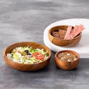 Meilleur bol de service en bois personnalisé de conception et de forme ronde pour la décoration de cuisine et de table Décoration intérieure par Crescent Crafts - Product Image 4