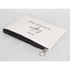 Pochette de mariage personnalisée en coton pour femme, 12W x 8H, grande pochette, cadeau - Product Image 3