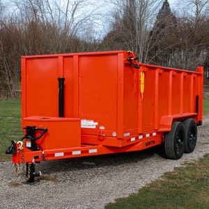 Tipping <b>Trailer</b> 7x14 Orange <b>Tractor</b> Dump <b>Trailer</b> Farm Manual Post <b>Trailer</b> with Motor & Gearbox Multifunctional - Product Image 5
