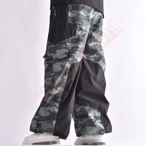 Nuevo pantalón de esquí holgado nieve OEM alta tela elástica poliéster forro de nailon impermeable a prueba de viento transpirable invierno Snowboard - Product Image 5