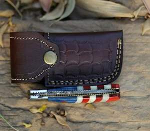 มีดพกพายอดนิยมขายส่งจากโรงงาน ผลิตจากเหล็กดามัสกัส สำหรับตั้งแคมป์ มีดพับ ด้ามจับลายธงชาติอเมริกัน จำหน่ายจำนวนมาก - Product Image 6