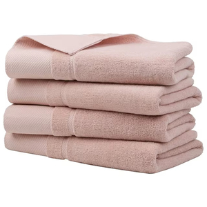 Serviette de bain en coton marron, tissée, unie, rectangulaire, pour la plage, douce et absorbante - Product Image 4
