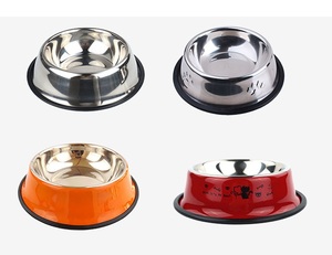 Mangkuk Makan Hewan Peliharaan Portabel Anti Selip dengan Alas Karet Plastik Multiwarna, Mangkuk Air Anjing untuk Perjalanan, Ukuran Kecil dan Sedang - Product Image 2