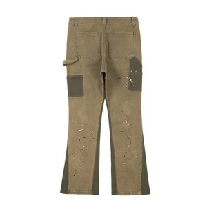 Haute qualité hommes solide taille haute cordon cloche bas pantalon évasé pantalons décontractés pantalons de survêtement étiquette personnalisée et étiquette hommes - Product Image 2