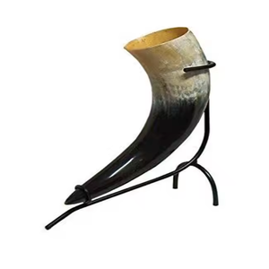 Corne à boire viking écologique de haute qualité, fabriquée à la main avec un support en métal par Saniya Handicraft, design moderne - Product Image 3