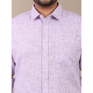 Amanush <b>Men's</b> Plus Size Lavender Linen Cotton Formal Shirt Full Sleeve Turn-down Collar Casual Regular Fit Summer Wear - Product Image 2