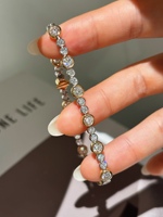 Bracelet tennis en diamant de laboratoire de forme fantaisie, or jaune 14K 18K, tailles mixtes, bijoux fins personnalisés, OEM ODM, vente en gros