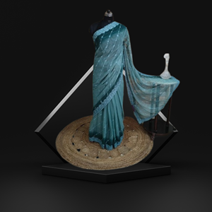 Élégant saree traditionnel indien en soie finement fabriqué à la main avec des vêtements indiens et pakistanais à motifs complexes - Product Image 4