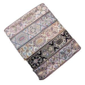 2025 Premium Embroidered Jacquard Lace Trim Multicolor Floral Design Wholesale Price for Export From India - Product Image 1