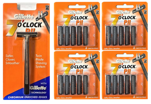 Cuchillas de afeitar Gillette 7 O'Clock Premium de doble filo para hombres, diseñadas para un afeitado ultra suave y preciso. - Product Image 5