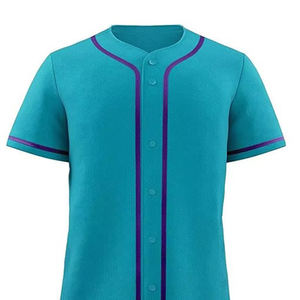 Vente en gros de maillots de baseball unisexes personnalisés pour adultes, 100% polyester, manches courtes, évacuation de l'humidité, impression par sublimation, prix bas - Product Image 5