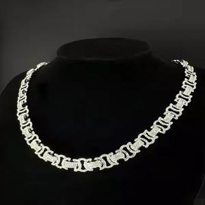 Cadena de tenis de corte redondo de diamante de moissanita de plata esterlina 925 estilo Hip Hop exclusiva elaborada en IGI certificado con claridad VVS - Product Image 3