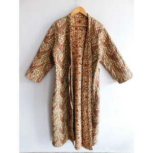 Cotton Women Wear Winter <b>Kimono</b> Bathrobe Floral Print Long Indian Handmade Long Sleeve Jacket Night Wear Cotton Bath Robe - Product Image 2