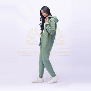 Ensemble de jogging 2 pièces unisexe décontracté Haut à fermeture éclair avec cordon de serrage à la taille Pantalon de survêtement en coton Sweat à capuche solide Street Wear Hiver - Product Image 2