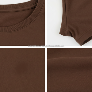 Nuevas Camisetas Cortas de Verano para Mujer, Cuello Redondo, Transpirables, Casuales, de Algodón Tejido, Anti-Pilling, con Estampado, Venta al Por Mayor - Product Image 5