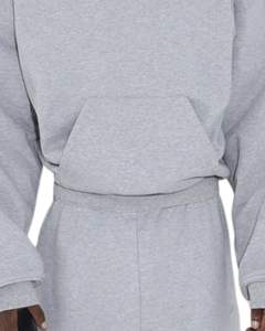 Ensemble de survêtement pour homme en molleton gris clair et pantalon de jogging ample, sweat-shirt à capuche décontracté d'hiver, pantalon streetwear - Product Image 6