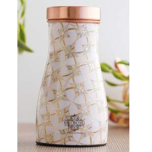 Botella Decorativa de 32 oz para Dormitorio de Indian Art Villa, Diseño de Lujo con Estampado en Oro Puro y Acabado de Mármol para Uso Decorativo - Product Image 1