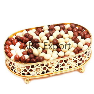 Plateau de chocolat de luxe en métal design Lune d'or Plateau de chocolat de créateur de forme personnalisée Plateau de chocolat de luxe fait à la main - Product Image 3