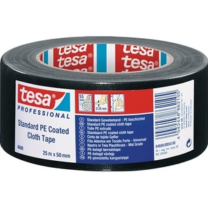 4688 Standard Black Fabric Tape <b>25m</b> Length 50mm Width for TESA Brand Office Use - Product Image 1
