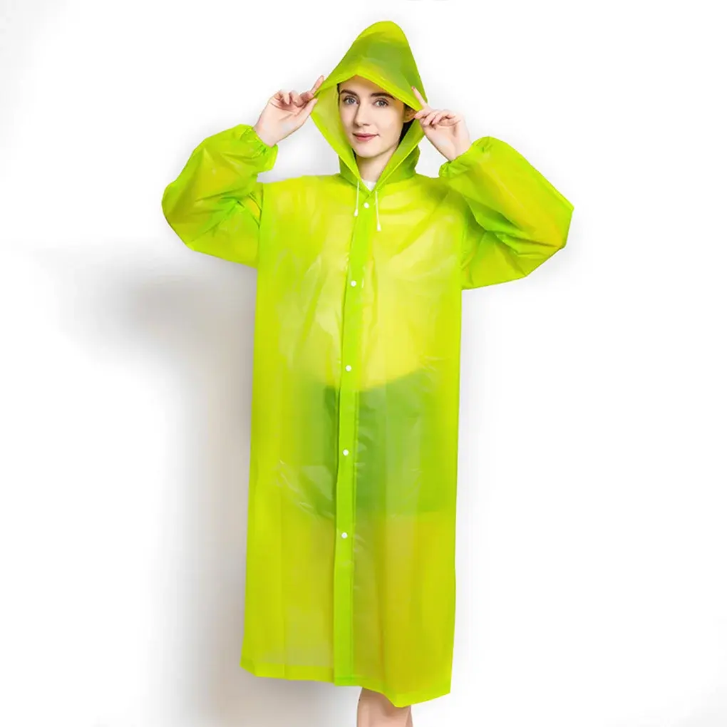 Breathable New polyester PVC raincoat for men reflective waterproof hooded rainwear rain coat for men women
