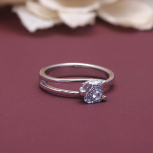 IGI Certified <b>Cushion</b> Cut Lab Grown Diamond Engagement <b>Ring</b> 9K White / Rose & Yellow Gold Bypass Split Shank Solitaire <b>Ring</b> - Product Image 1
