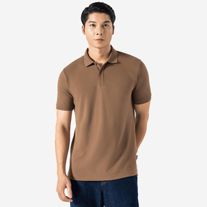Chemise décontractée à manches courtes boutonnée en coton tricoté 100 % respirant pour homme, 220g, lavée, du Vietnam - Product Image 1