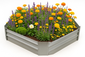 Meilleure vente Hexagone galvanisé en acier surélevé jardinière lit en métal ondulé boîte de jardin de haute qualité pour le jardin, décoration - Product Image 5