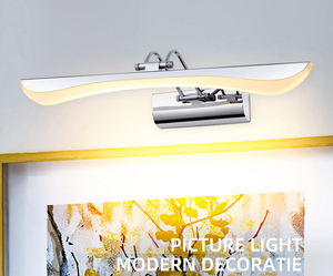 Lampe murale LED chromée de style nordique moderne, luminaire de luxe pour salle de bain, maquillage, hôtel, maison, chambre à coucher, armoire - Product Image 6