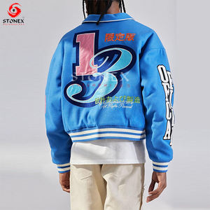 Nueva llegada chaqueta universitaria colorida de manga larga con bordado de chenilla, ropa de calle, chaqueta universitaria Letterman para hombre - Product Image 3