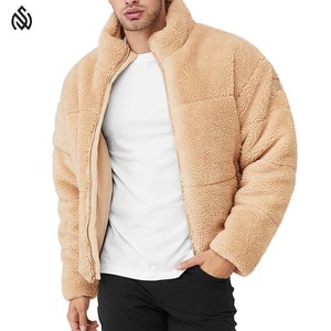High Street Style Casual Sherpa Chaqueta de lana Abrigo personalizado con bolsillos de color sólido Chaqueta de invierno con cremallera polar - Product Image 1