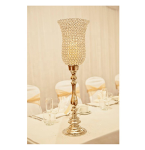 Décoration de mariage en aluminium cristal or ouragans bougeoir décoration de table centre de table fête événement fournitures - Product Image 4