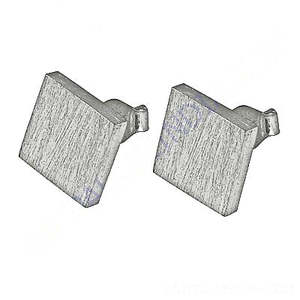 Boucles d'oreilles clous carrées minimalistes pour femmes, tendance et classiques, avec zircon, perle et diamant pour les fêtes - Argent, laiton/cuivre/alliage - Product Image 2