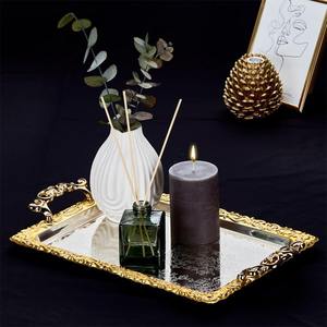 Bandeja de Servir de Diseño de Lujo en Plata y Oro con Borde Ornamentado, Perfecta para Bodas, Fiestas y Decoración de Mesa, de la India - Product Image 3