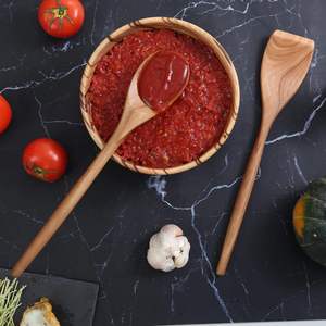 Ensemble d'ustensiles de cuisine en bois d'acacia 5 pièces - Outils de cuisine professionnels avec serveur à spaghetti, cuillère ajourée et cuillères de service - Product Image 4