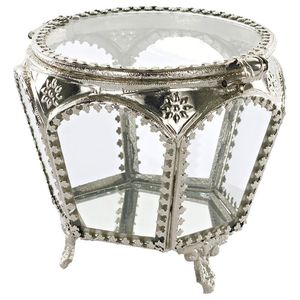 Meilleure vente Boîte à bijoux en laiton et verre Conception personnalisée Meilleure forme Boîte à bijoux en verre et laiton Exportateur de gros - Product Image 2