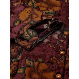 Divena ODM เสื้อทรงเอไลน์ผ้ากำมะหยี่ลายดอกไม้, เสื้อทรงเอไซส์ XL ยาวทรงหลวมพอดีตัวทำจากผ้าไหมเหนียวสำหรับฤดูใบไม้ผลิฤดูใบไม้ร่วง - Product Image 2