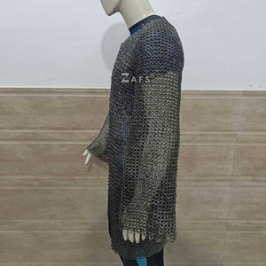 Chemise médiévale de cotte de mailles de haute qualité Armure en acier inoxydable fabriquée à la main pour la reconstitution historique pour les événements SCA en gros - Product Image 3