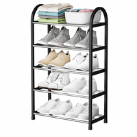 Étagère à chaussures en métal à 4/5 niveaux, robuste, en fer, pour organiser et ranger les chaussures, gain de place pour l'entrée, le placard, la chambre