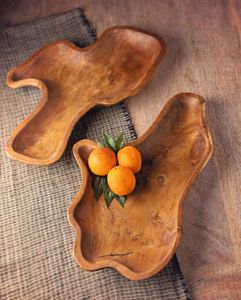 Assiettes à dîner en bois d'acacia naturel à thème moderne Assiettes de service en bois de l'exportateur et du fabricant indiens - Product Image 3