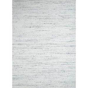 Alfombra Konstrukt de Lana, Bambú y Seda Tejida a Mano, Color Sólido, Diseño Rectangular Tipo Rompecabezas, para Sala de Estar, Pasillo - Product Image 1