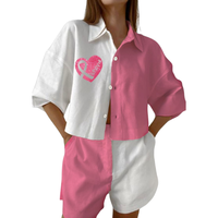 2025 nouveau été coton jupe ensemble forte sensibilisation au Cancer du sein en gros vêtements rose ruban conception paillettes soutient les femmes