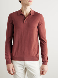 T-shirt de golf 100% coton pour homme avec manches longues et motif solide Vêtements décontractés et formels pour toutes les saisons Tissu tricoté - Product Image 3