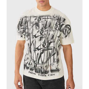 เสื้อยืดพิมพ์ลายกราฟิกสำหรับผู้ชายเสื้อยืดพิมพ์ลายฮิปฮอปแขนสั้นผ้าคอตตอน100% แบบกำหนดเองรุ่น - Product Image 5